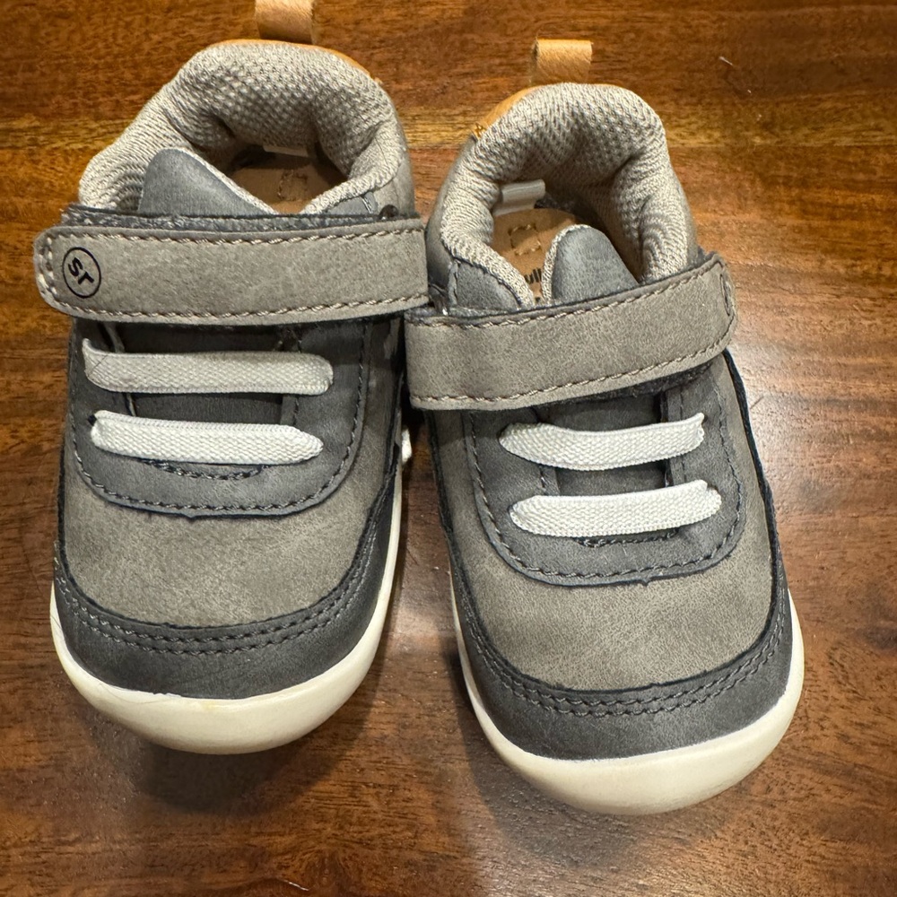 Stride Rite Gray Baby Walker Shoes with Velcro